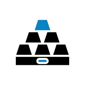 Gold icon solid blue black business symbol illustration. Illustrazione stock