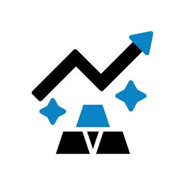 Gold icon solid blue black business symbol illustration. イラスト素材
