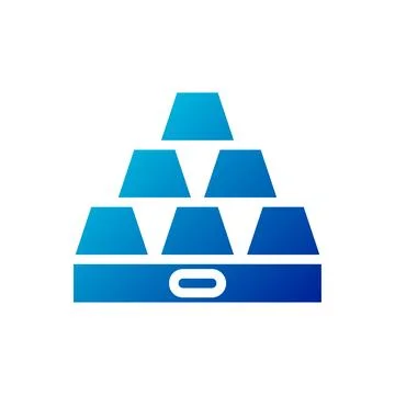 Gold icon solid gradient blue business symbol illustration. 스톡 일러스트