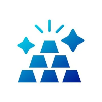 Gold icon solid gradient blue business symbol illustration. Stock Illustration