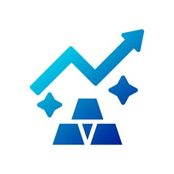 Gold icon solid gradient blue business symbol illustration. Illustrazione stock