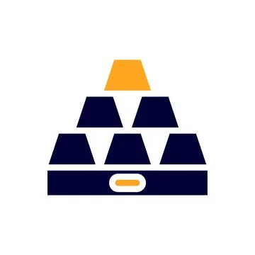 Gold icon solid orange black business symbol illustration. Stock Illustration