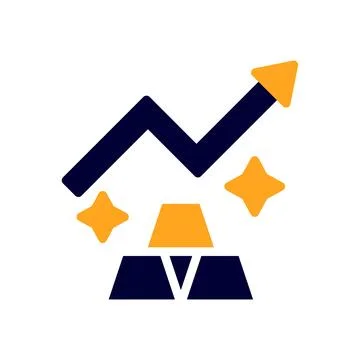 Gold icon solid orange black business symbol illustration. 스톡 일러스트