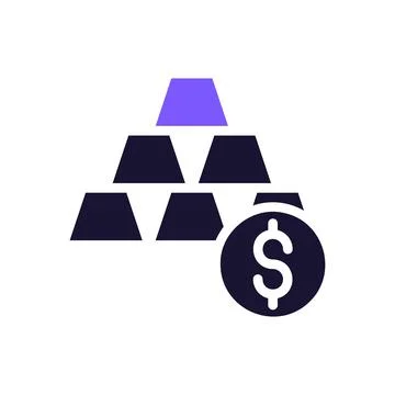 Gold icon solid purple black business symbol illustration. 스톡 일러스트