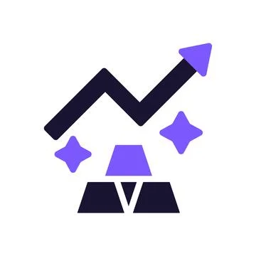 Gold icon solid purple black business symbol illustration. Stock Illustration