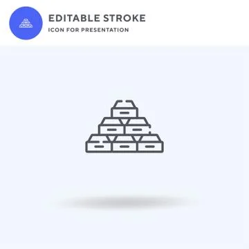 Gold icon vector, filled flat sign, solid pictogram isolated on white, logo Stock Illustration