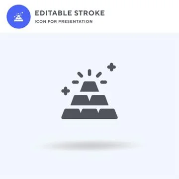 Gold icon vector, filled flat sign, solid pictogram isolated on white, logo Stock Illustration