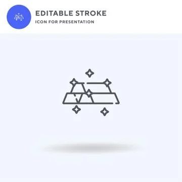 Gold icon vector, filled flat sign, solid pictogram isolated on white, logo Stock Illustration