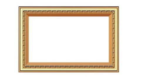 Gold image frame Stock Illustration