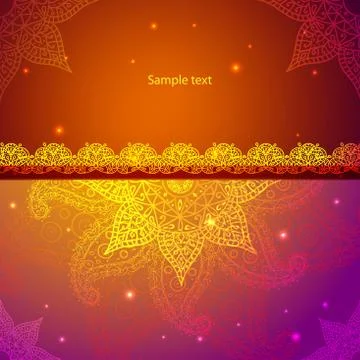 Gold indian vintage ornament. vector illustration for your business presentat Illustrazione stock