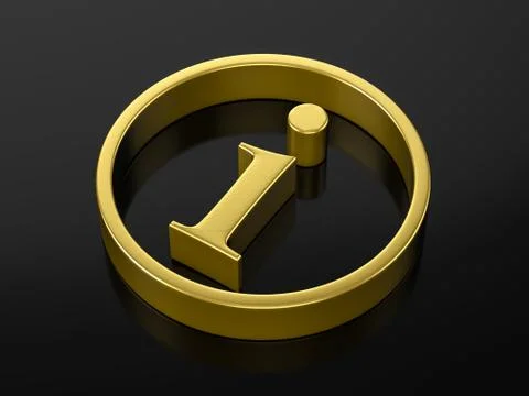 Gold info symbol Stock Illustration