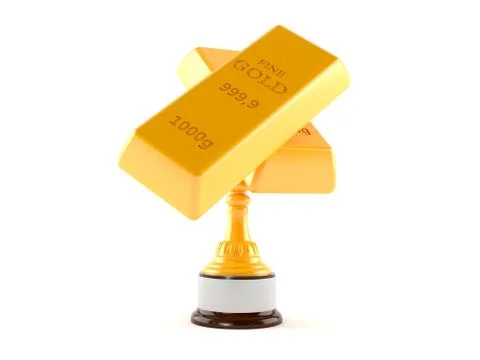Gold ingot character Illustrazione stock