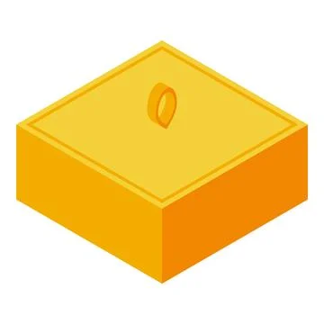 Gold ingot with handle in isometric view representing investment and finance Illustration