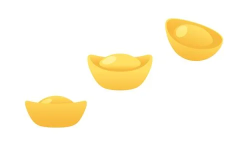 Gold ingot sycee vector asset Stock Illustration