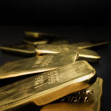 Gold Ingots, Commodities Market Stock Illustration