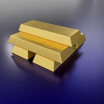 Gold Ingots With False Decor Stock Illustration