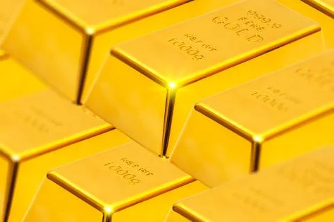 Gold ingots Stock Photos