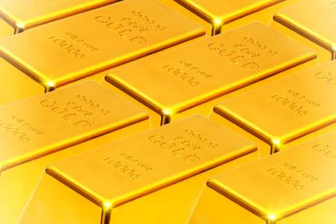 Gold ingots Stock Photos