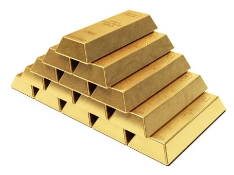 Gold ingots pyramid Stock Illustration