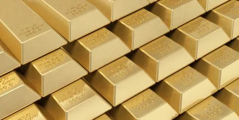 Gold ingots pyramid Stock Illustration