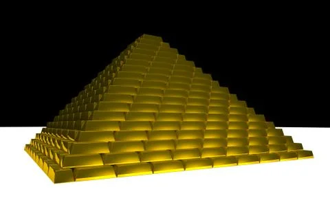 Gold ingots pyramid Stock Illustration