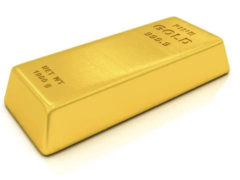 Gold ingots on a white background Stock Illustration