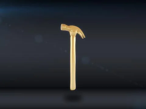 Gold instruments isolated a dark background. 3d render Stock Photos