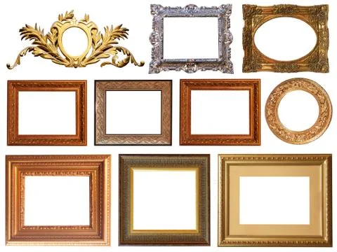 Gold interior elements of the picture frame isolated 写真素材