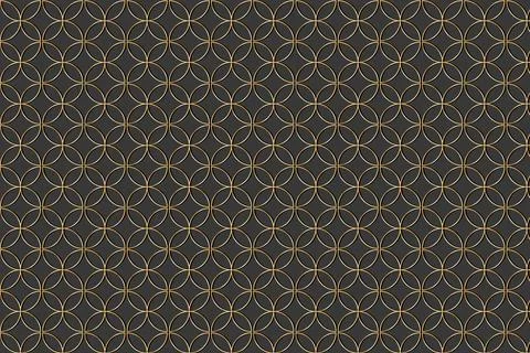 Gold Interlocking Circles Geometric Elegant Luxury Golden Ring Pattern Design Stock Illustration