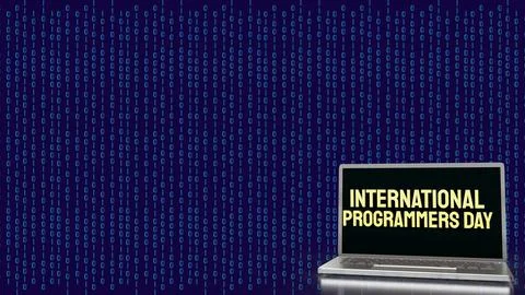 The  gold  international programmers day on notebook for holiday or technolog Stock-Illustration