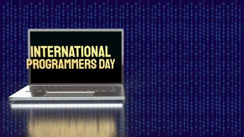 The  gold  international programmers day on notebook for holiday or technolog Stock Illustration