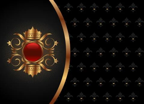 Gold invitation frame Stock Illustration