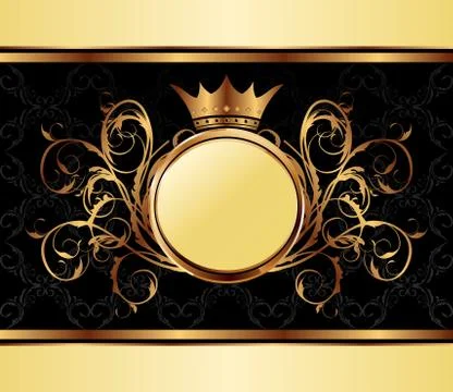Gold invitation frame or packing for elegant design Stock Illustration