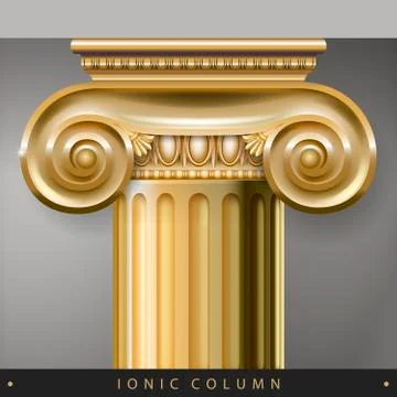 Gold Ionic Column Stock Illustration