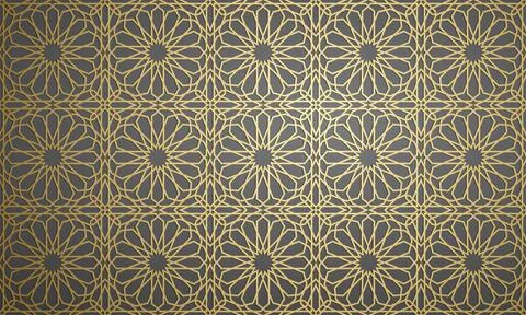 Gold islamic art 3d pattern. Pattern islamic motif. Ramadan kareem vector Stock Illustration