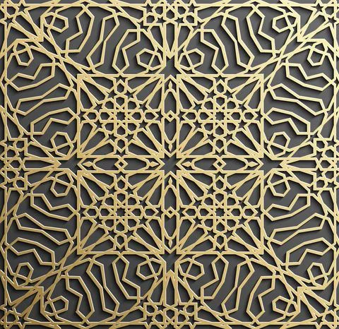 Gold islamic art 3d pattern. Pattern islamic motif. Ramadan kareem vector 스톡 일러스트