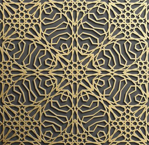 Gold islamic art 3d pattern. Pattern islamic motif. Ramadan kareem vector Stock Illustration