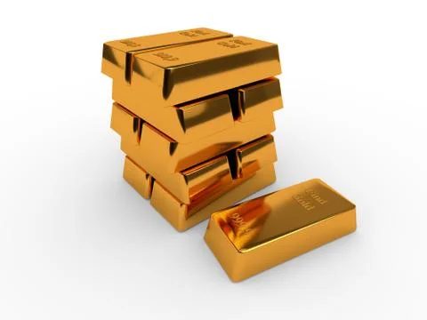 Gold isolated on white Stock Illustration