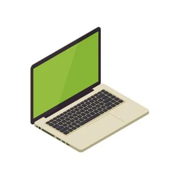 Gold isometric vector notebook laptop illustration Illustrazione stock