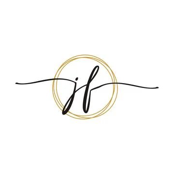 Gold J F Initial Script Letter Beauty Logo Template 스톡 일러스트