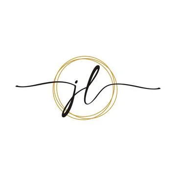 Gold J L Initial Script Letter Beauty Logo Template 스톡 일러스트