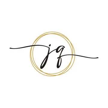 Gold J Q Initial Script Letter Beauty Logo Template 스톡 일러스트
