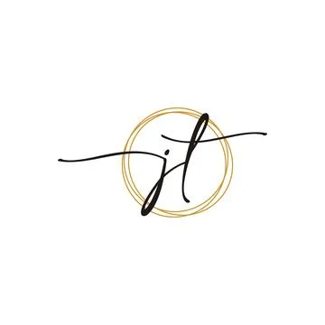 Gold J T Initial Script Letter Beauty Logo Template 스톡 일러스트