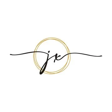 Gold J X Initial Script Letter Beauty Logo Template Stock Illustration