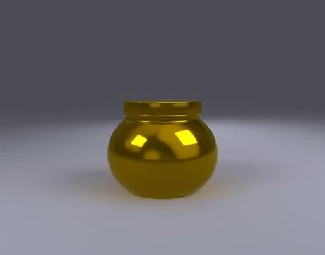 Gold jar product pack front view Stock-Illustration
