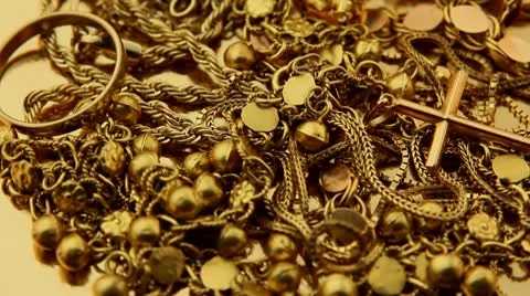 Gold Jewelry Stock Footage