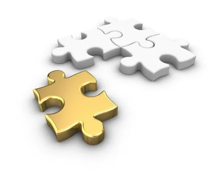 Gold jigsaw puzzle Stock Illustration