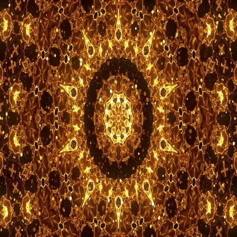 Gold Kaleido Abstraction Stock Footage 69498396
