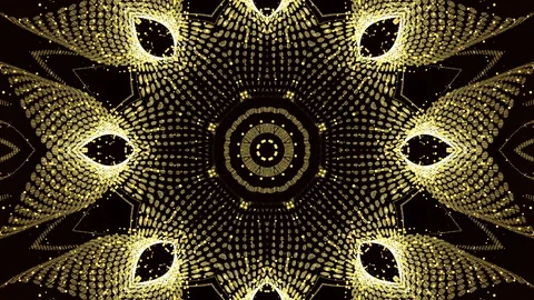 Gold Kaleidoscope Loop Stock Footage 95252714
