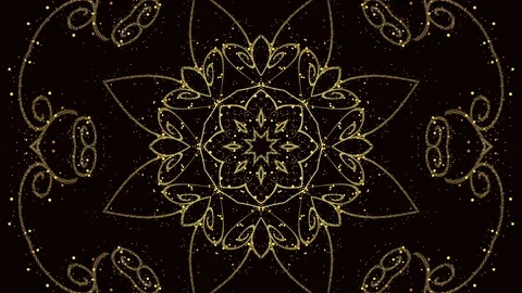 Gold Kaleidoscope Loop Stock Footage 95253076